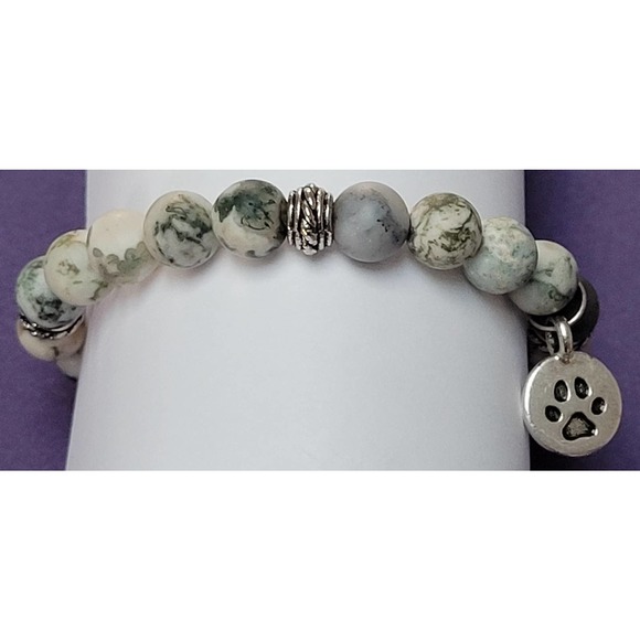 Shades of Green Bracelet with Paw Charm - Picture 13 of 14